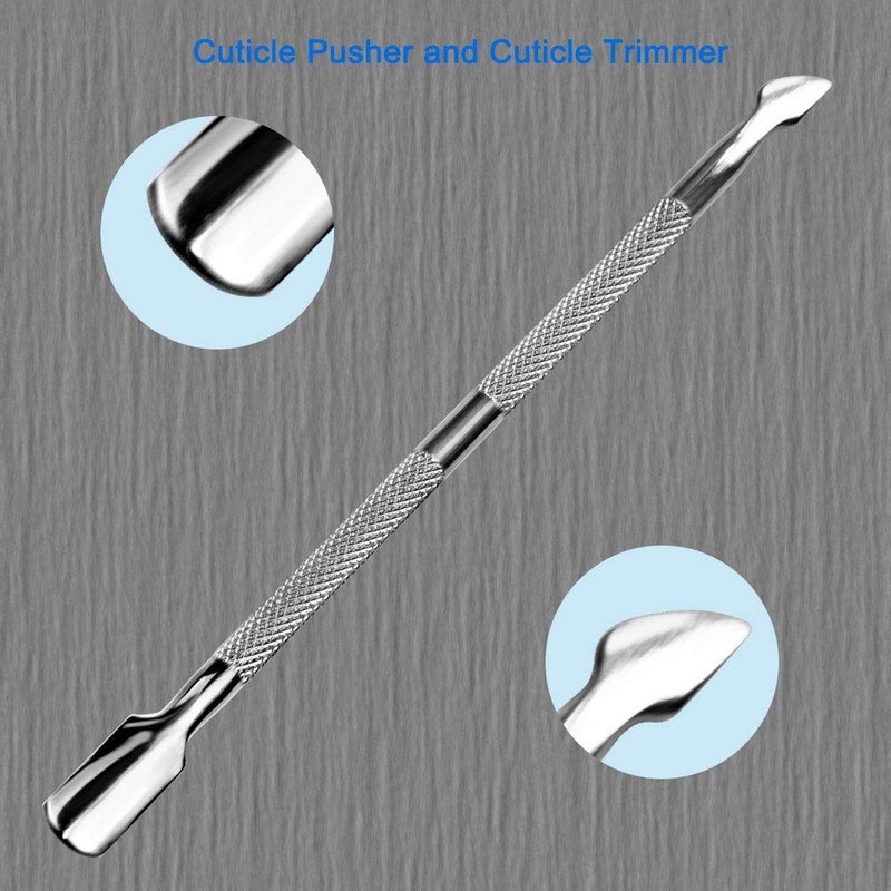 HIFAU Professional Cuticle Pusher and Cutter, Cuticle Trimmer & Cuticle Remover, 2-Piece Manicure Tools Set for Fingernail and Toenail - Image 3